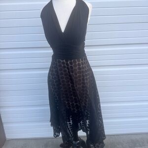 Connected Apparel Elegant Black Halter Dress size 8